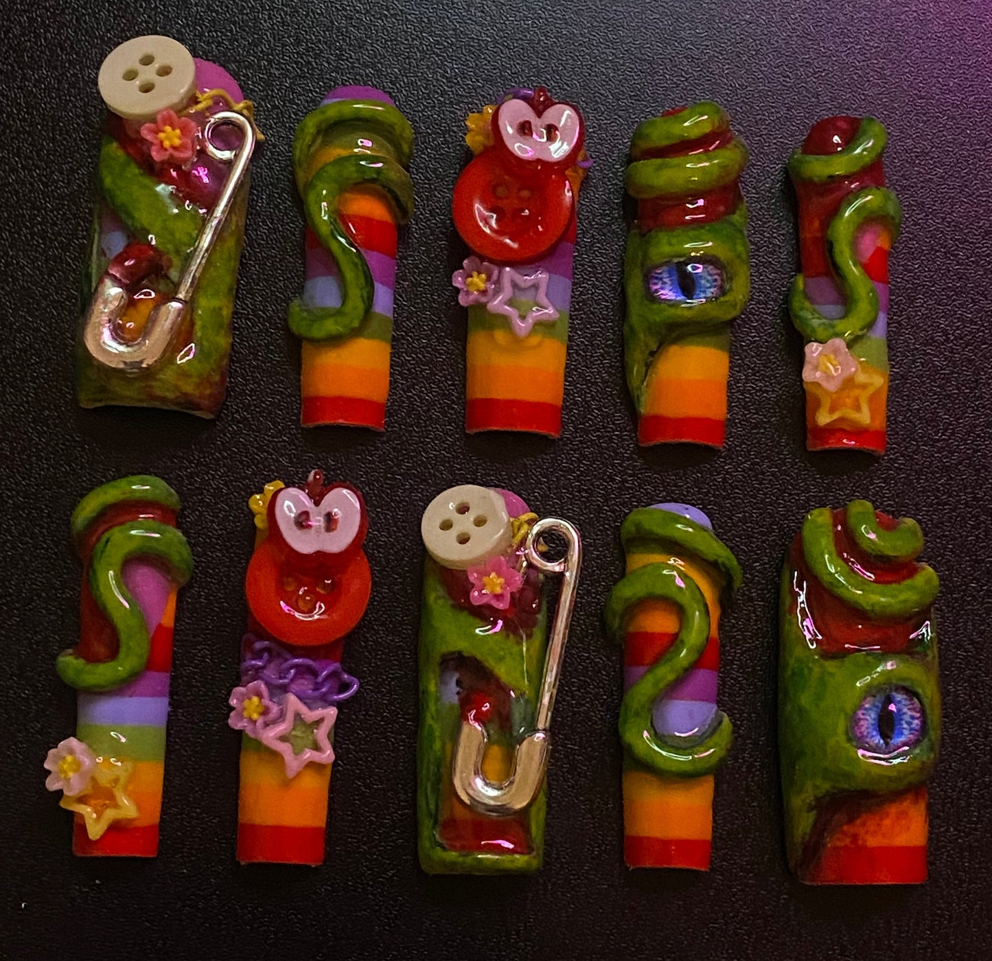 Rainbow Zombie | Press on nails