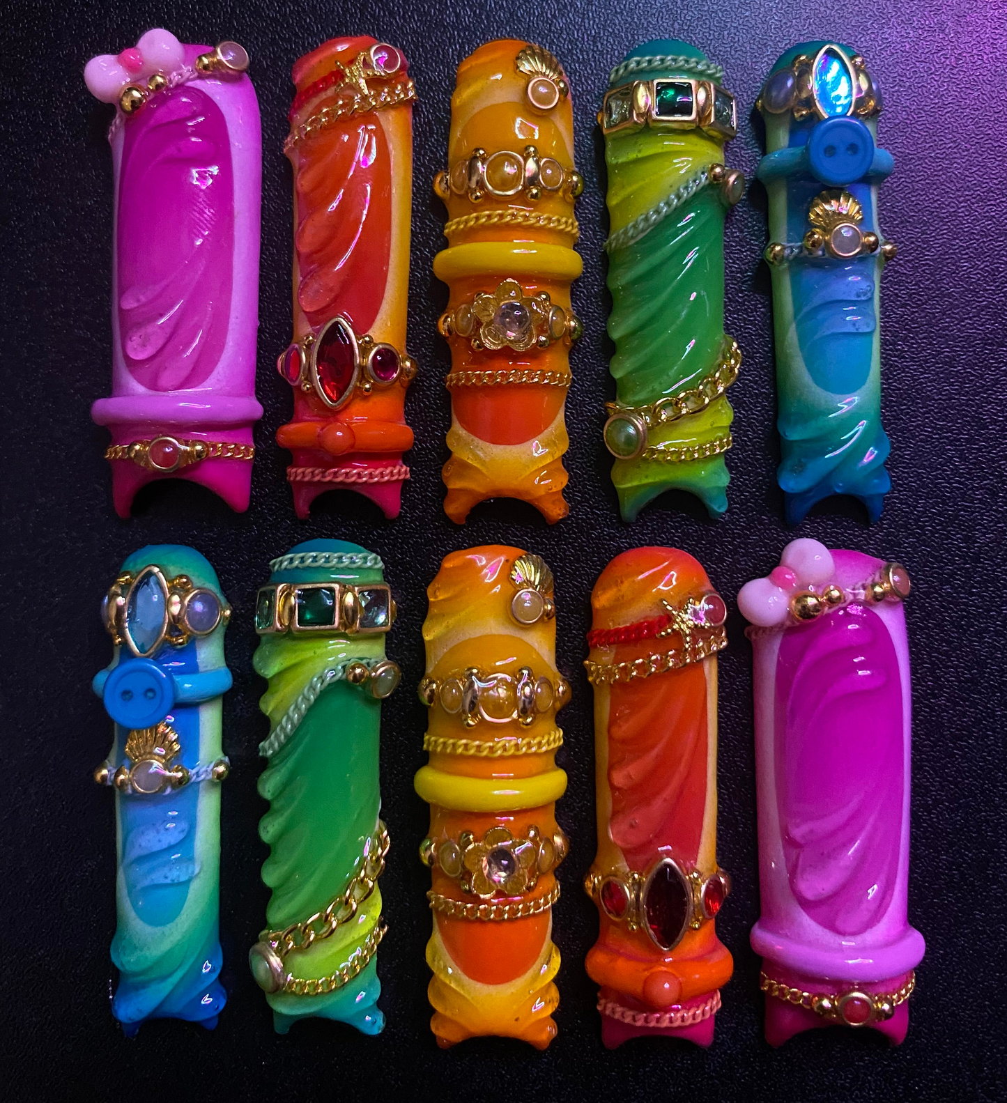 Rainbow Bangles | Press on nails
