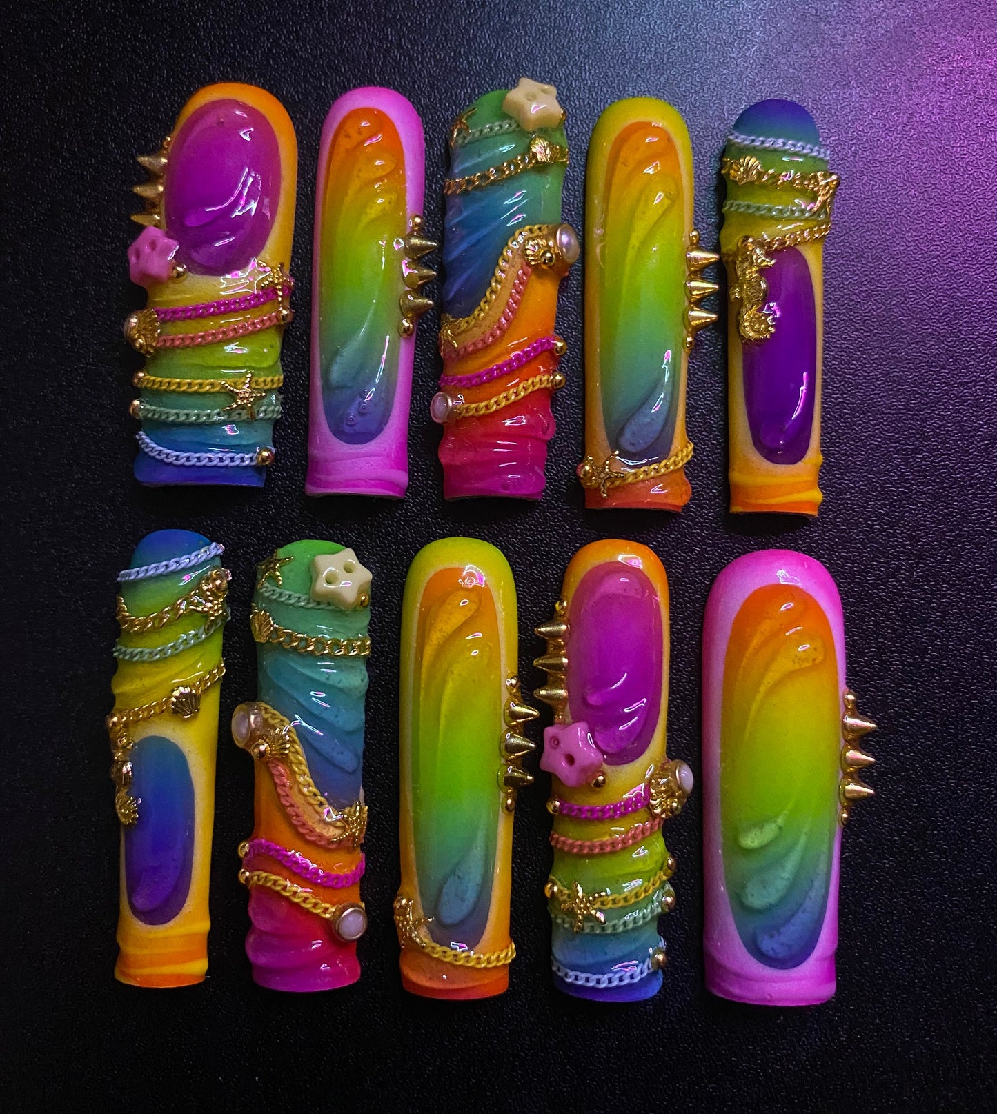 Tropical Skittles| Press on nails