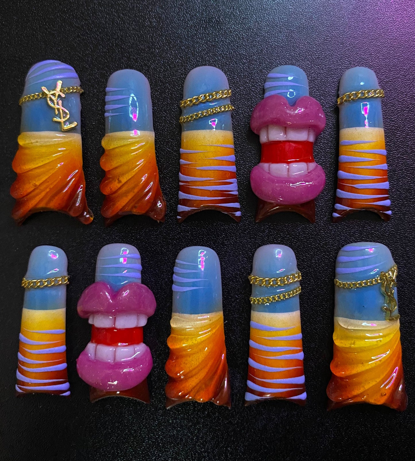 Burning Blue | Press on nails