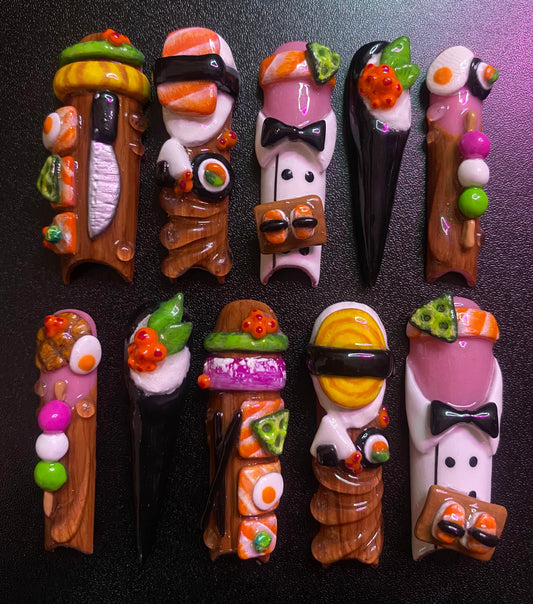 Sushi Stall | Press on nails