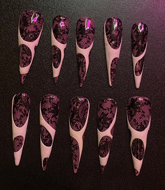 Black Lace | Press on nails