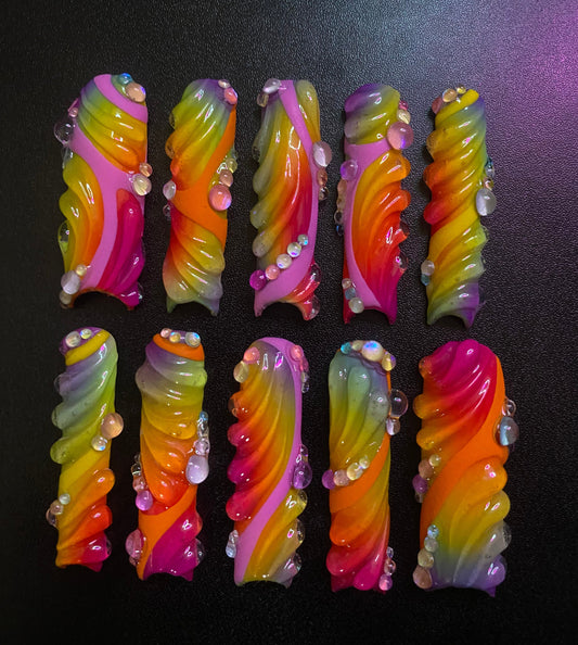 Rainbow Drop | Press on nails