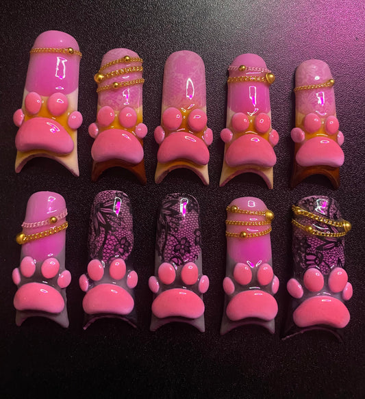 Glow Kitty | Press on nails