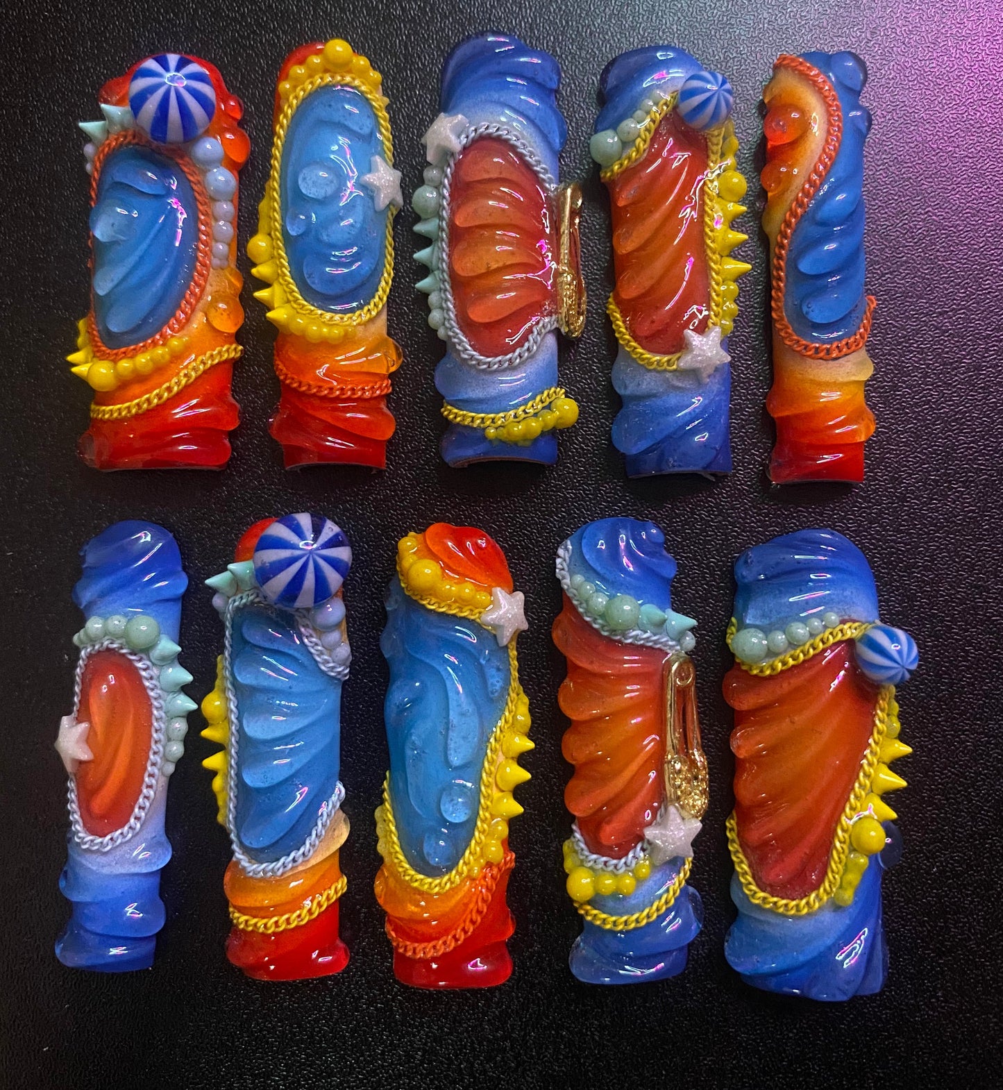 Fire&Aqua | Press on nails