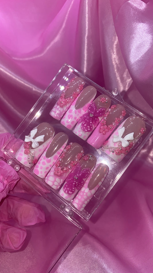 Pink Garden | Press on gel nails