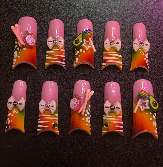 Chanel Rainbow | Press on nails