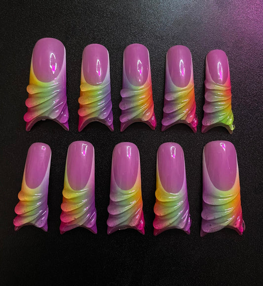 Rainbow Water | Press on nails