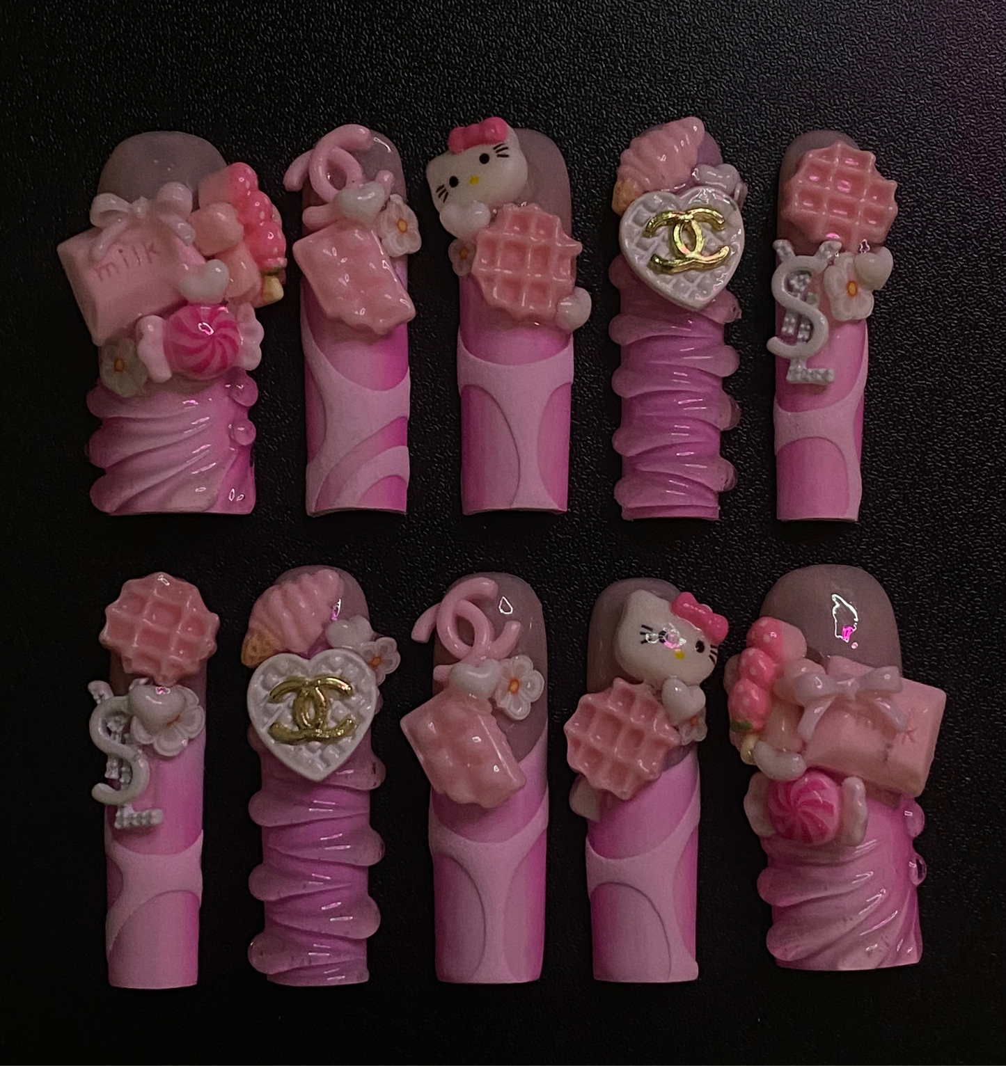 Strawberry Whip | Press on nails